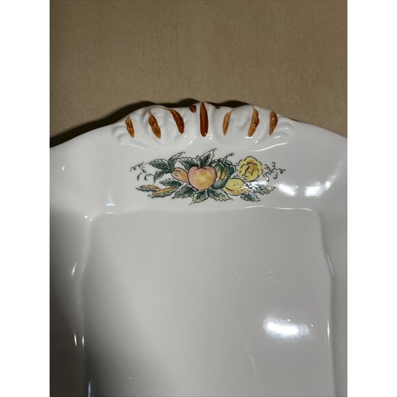 Vintage Porcelain Rectangle Serving Dish Fruit‎ Harvest Pattern Made In Japan - Picture 3 of 8